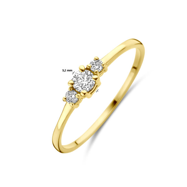 ring diamant 0.14ct h si 18K geelgoud - Afbeelding 5