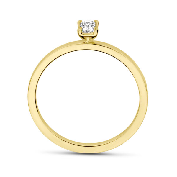 ring diamant 0.15ct g vsi 18K geelgoud - Afbeelding 2