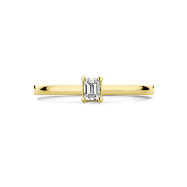 ring diamant 0.15ct g vsi 18K geelgoud - Afbeelding 4