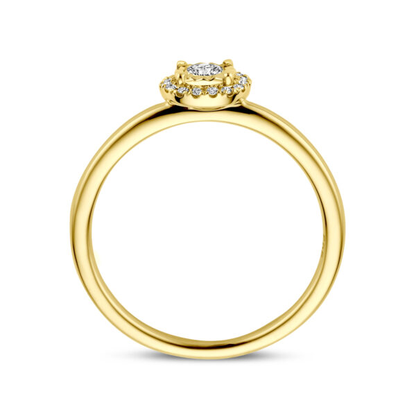 ring diamant 0.15ct h si 14K bicolor goud geel/wit - Afbeelding 3
