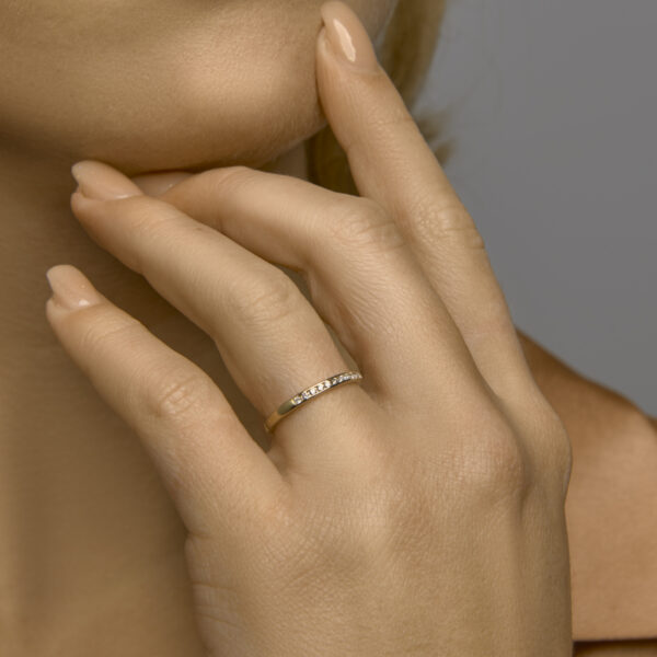 ring diamant 0.15ct h si 14K geelgoud - Afbeelding 2