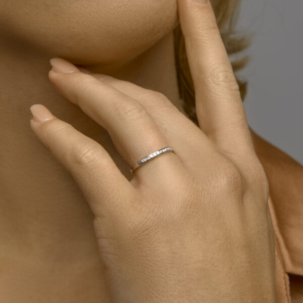 ring diamant 0.15ct h si 14K witgoud met palladium - Afbeelding 2