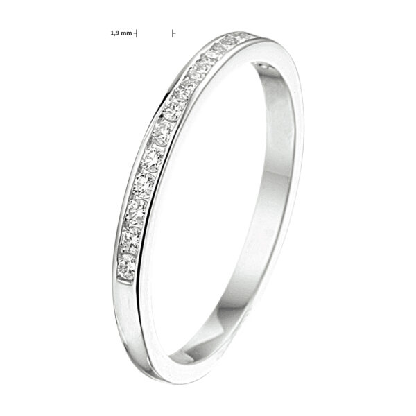 ring diamant 0.15ct h si 14K witgoud met palladium - Afbeelding 3