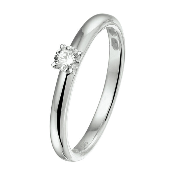ring diamant 0.15ct h si 14K witgoud met palladium