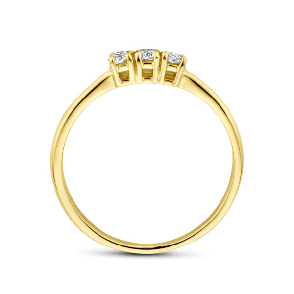 ring diamant 0.15ct h si 18K geelgoud - Afbeelding 3