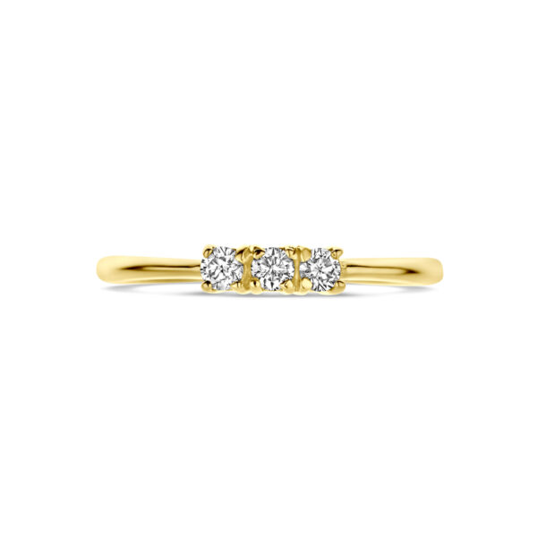 ring diamant 0.15ct h si 18K geelgoud - Afbeelding 4