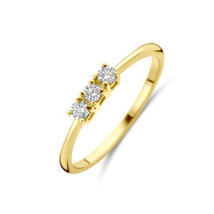 ring diamant 0.15ct h si 18K geelgoud