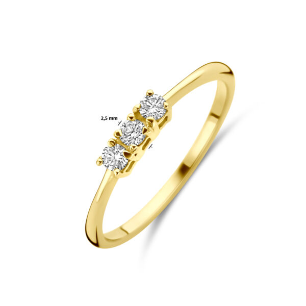 ring diamant 0.15ct h si 18K geelgoud - Afbeelding 5