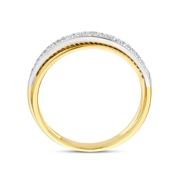 ring diamant 0.16ct h si 14K bicolor goud geel/wit - Afbeelding 3