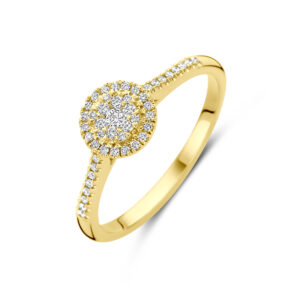 ring diamant 0.19ct h si 14K geelgoud