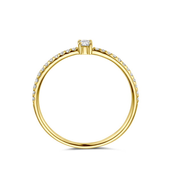 ring diamant 0.20ct h si 14K geelgoud - Afbeelding 3