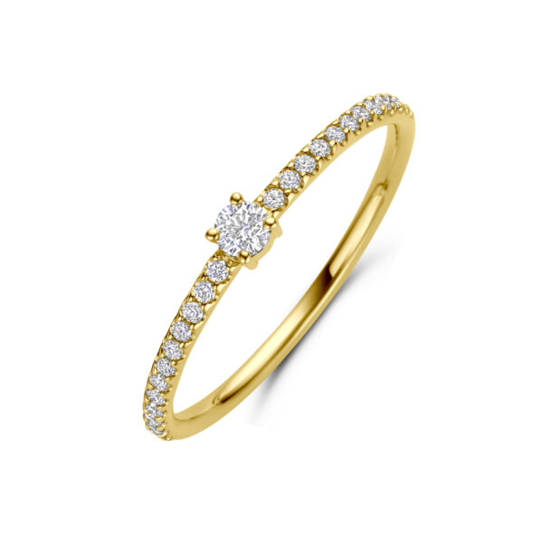 ring diamant 0.20ct h si 14K geelgoud