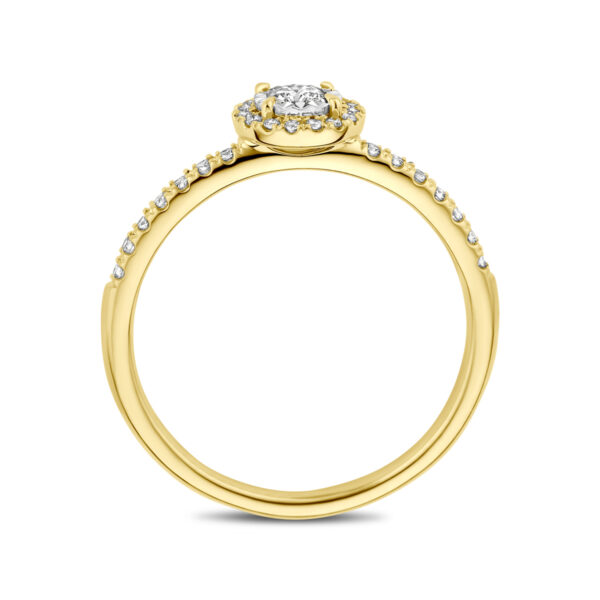ring diamant 0.22ct h si 14K bicolor goud geel/wit - Afbeelding 3