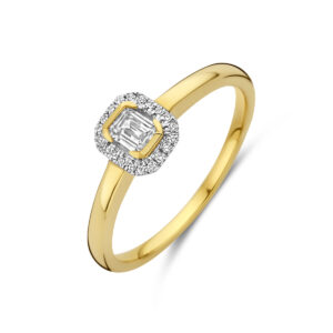 ring diamant 0.25ct h si 14K geelgoud