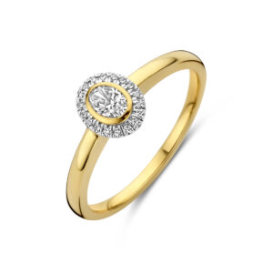 ring diamant 0.25ct h si 14K geelgoud