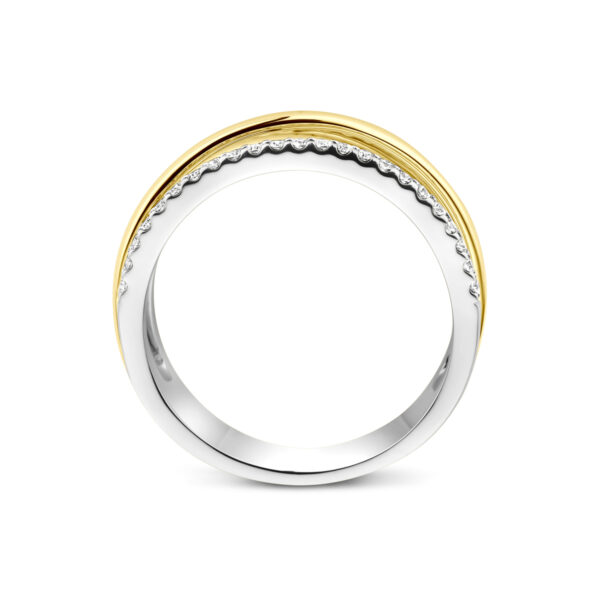 ring diamant 0.28ct h si 14K bicolor goud geel/wit - Afbeelding 3