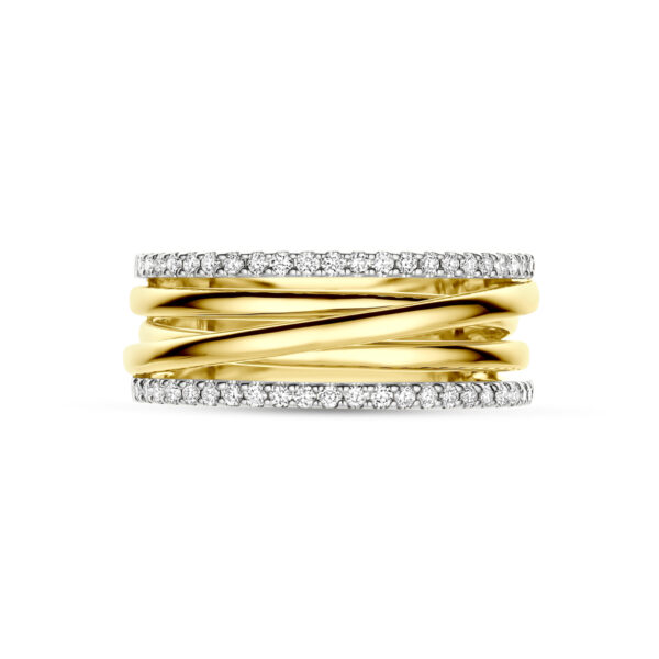 ring diamant 0.28ct h si 14K bicolor goud geel/wit - Afbeelding 4
