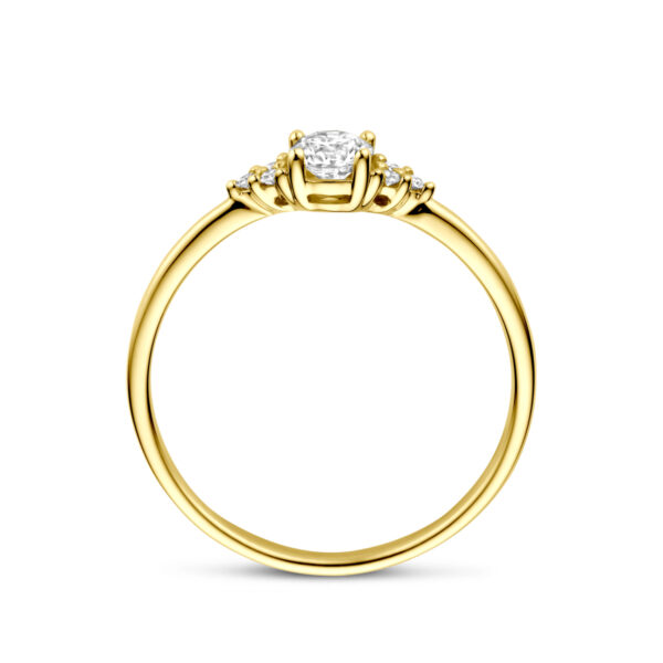 ring diamant 0.28ct h si 14K geelgoud - Afbeelding 3