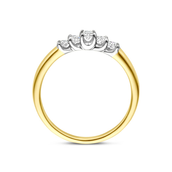 ring diamant 0.30ct h si 14K bicolor goud geel/wit - Afbeelding 3