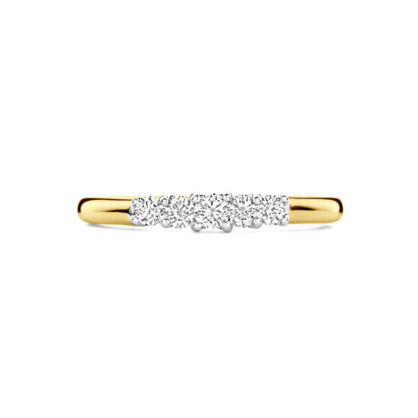 ring diamant 0.30ct h si 14K bicolor goud geel/wit - Afbeelding 4