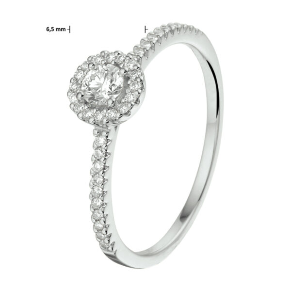 ring diamant 0.30ct h si 14K witgoud - Afbeelding 4