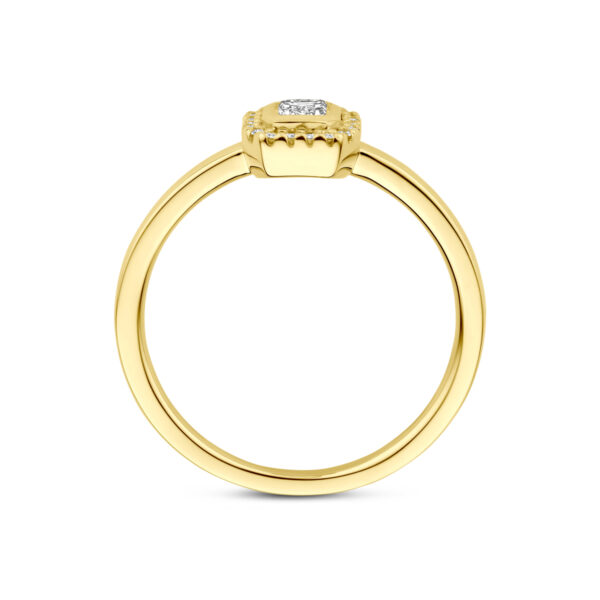 ring diamant 0.31ct h si halo 14K geelgoud - Afbeelding 3