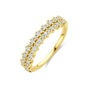 ring diamant 0.38ct h si 14K geelgoud