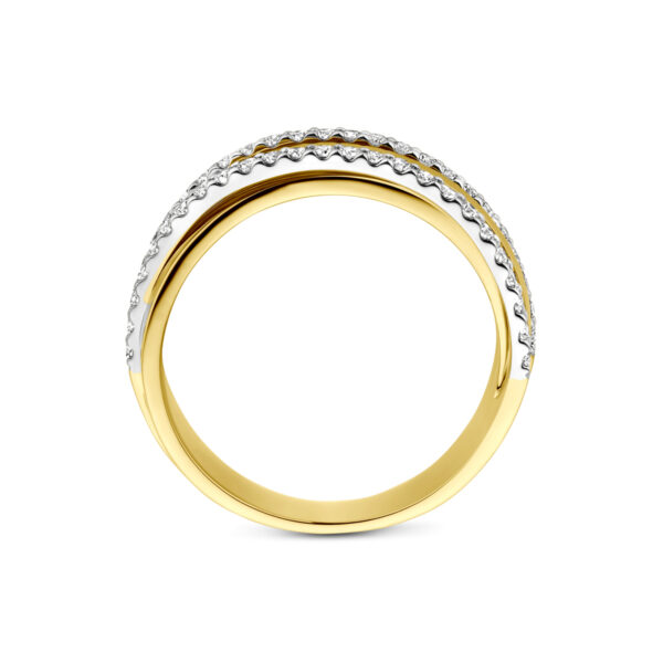 ring diamant 0.42ct h si 14K bicolor goud geel/wit - Afbeelding 3