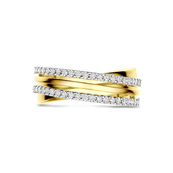 ring diamant 0.42ct h si 14K bicolor goud geel/wit - Afbeelding 4