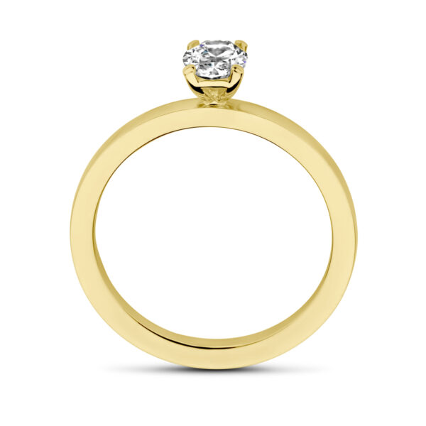 ring diamant 0.50ct g vsi 18K geelgoud - Afbeelding 2
