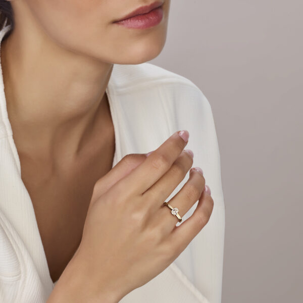 ring diamant 0.50ct g vsi 18K geelgoud - Afbeelding 3