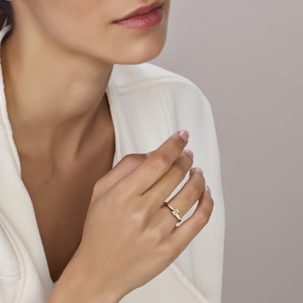 ring diamant 0.50ct g vsi 18K geelgoud - Afbeelding 3