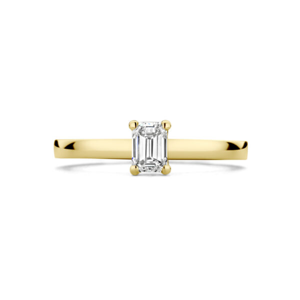 ring diamant 0.50ct g vsi 18K geelgoud - Afbeelding 4