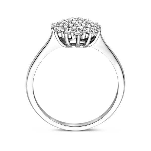 ring diamant 0.50ct h si rozet 14K witgoud - Afbeelding 4
