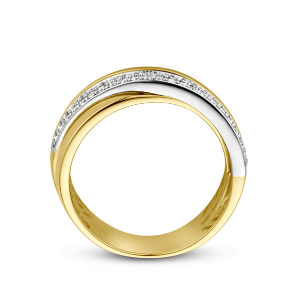 ring diamant 0.51ct h si 14K bicolor goud geel/wit - Afbeelding 3