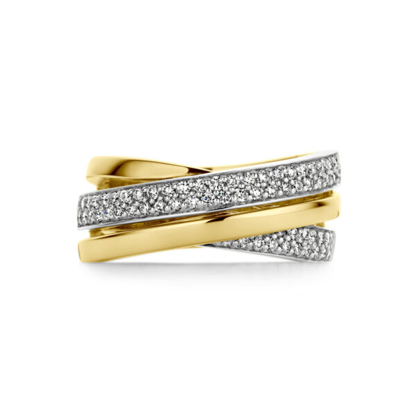 ring diamant 0.51ct h si 14K bicolor goud geel/wit - Afbeelding 4