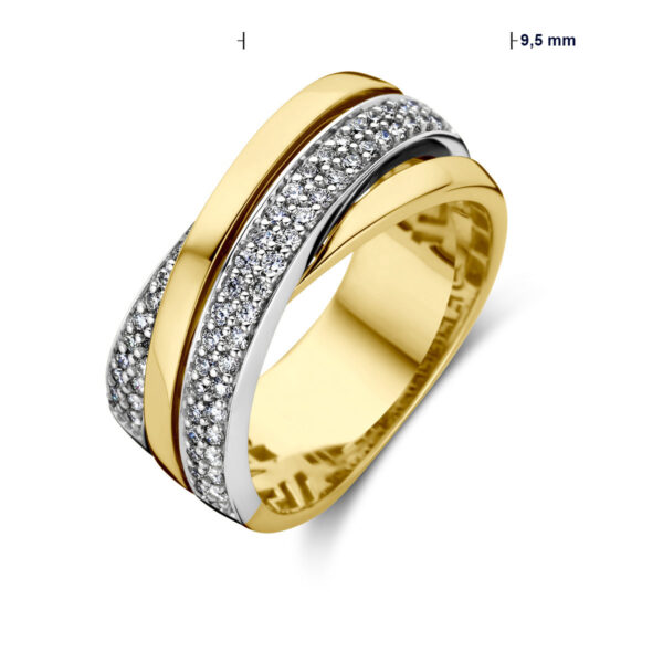 ring diamant 0.51ct h si 14K bicolor goud geel/wit - Afbeelding 5