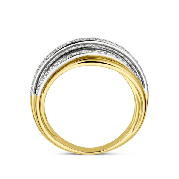 ring diamant  0.52ct h si 14K bicolor goud geel/wit - Afbeelding 3