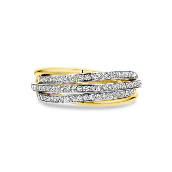 ring diamant  0.52ct h si 14K bicolor goud geel/wit - Afbeelding 4