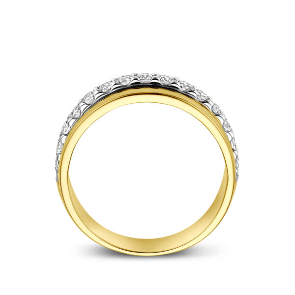 ring diamant 0.57ct h si 14K bicolor goud geel/wit - Afbeelding 3