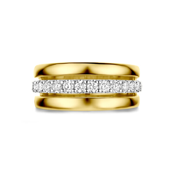 ring diamant 0.57ct h si 14K bicolor goud geel/wit - Afbeelding 4