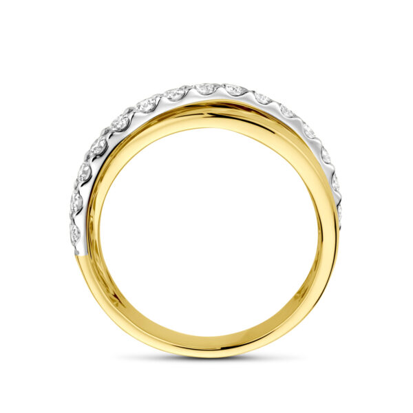 ring diamant 0.67ct h si 14K bicolor goud geel/wit - Afbeelding 3