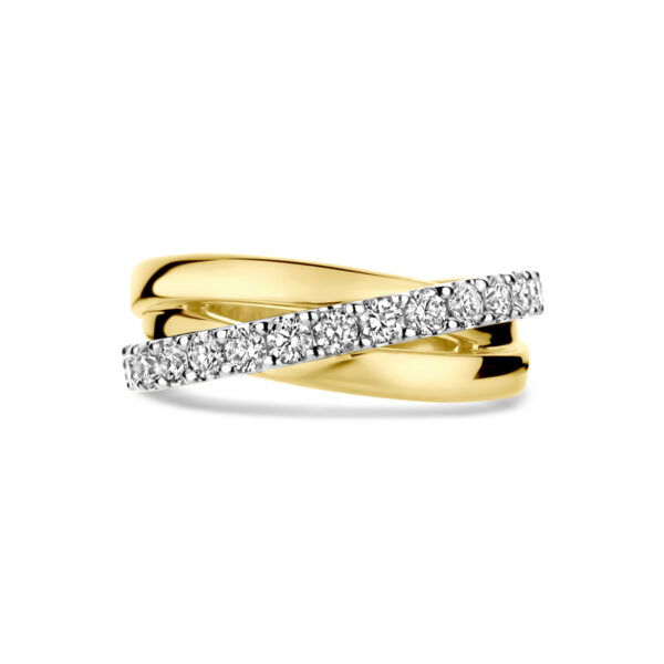 ring diamant 0.67ct h si 14K bicolor goud geel/wit - Afbeelding 4