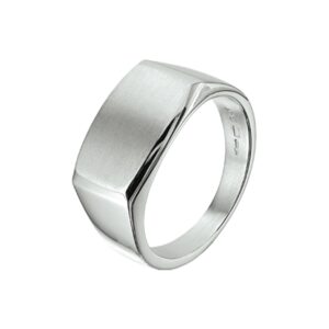 ring dwarsmodel poli/mat zilver gerhodineerd