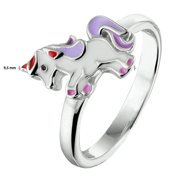 ring eenhoorn zilver gerhodineerd - Afbeelding 2
