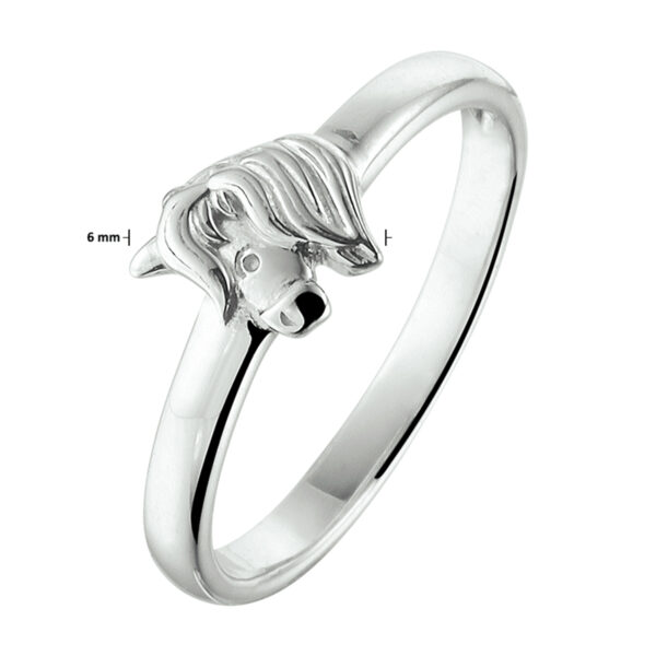 ring eenhoorn zilver gerhodineerd - Afbeelding 2