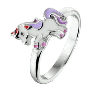 ring eenhoorn zilver gerhodineerd