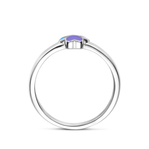 ring emaille hondenpoot zilver gerhodineerd - Afbeelding 3