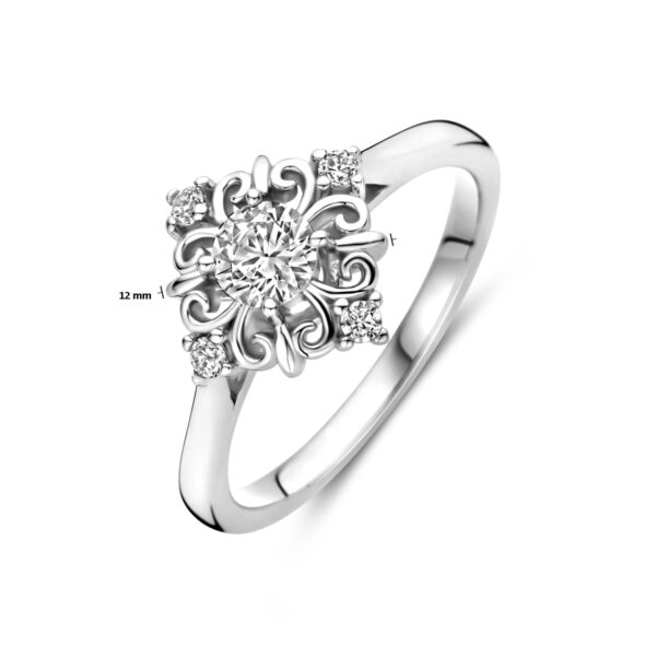 ring filigrain zirkonia zilver gerhodineerd - Afbeelding 4