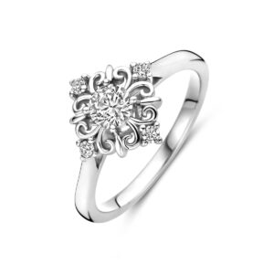 ring filigrain zirkonia zilver gerhodineerd
